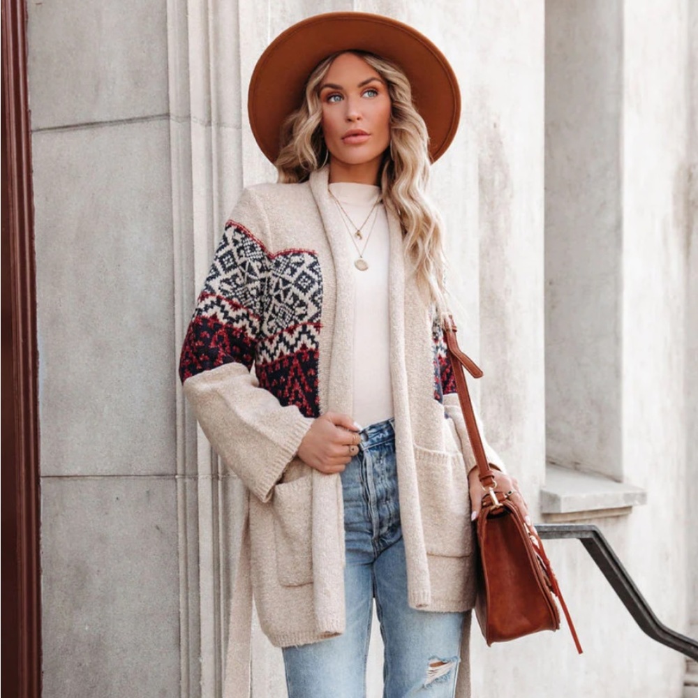 BOBBI POCKETED BELTED KNIT CARDIGAN - FINAL SALE